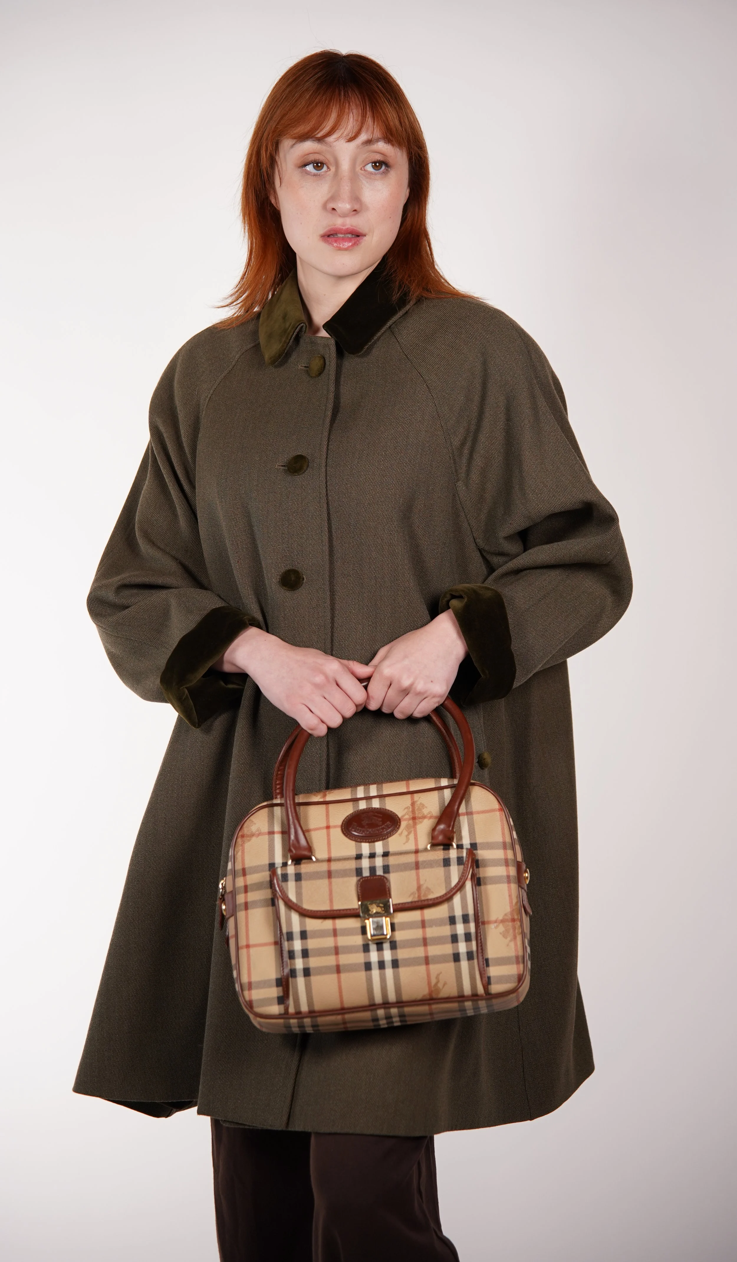 Burberry vintage ドラムバッグ ブラウン レザー Burberry vintage ドラムバッグ ブラウン レザー
